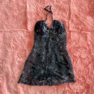 Vintage dark grey white dress